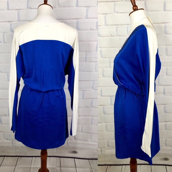 P A R K E R : Color Block Faux Wrap Mini Dress - Picture 5 of 8